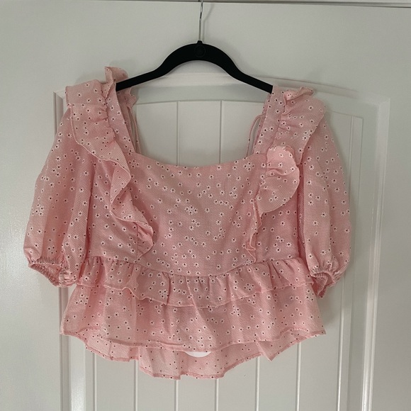 Last kiss blush pink floral crop top - Picture 3 of 4